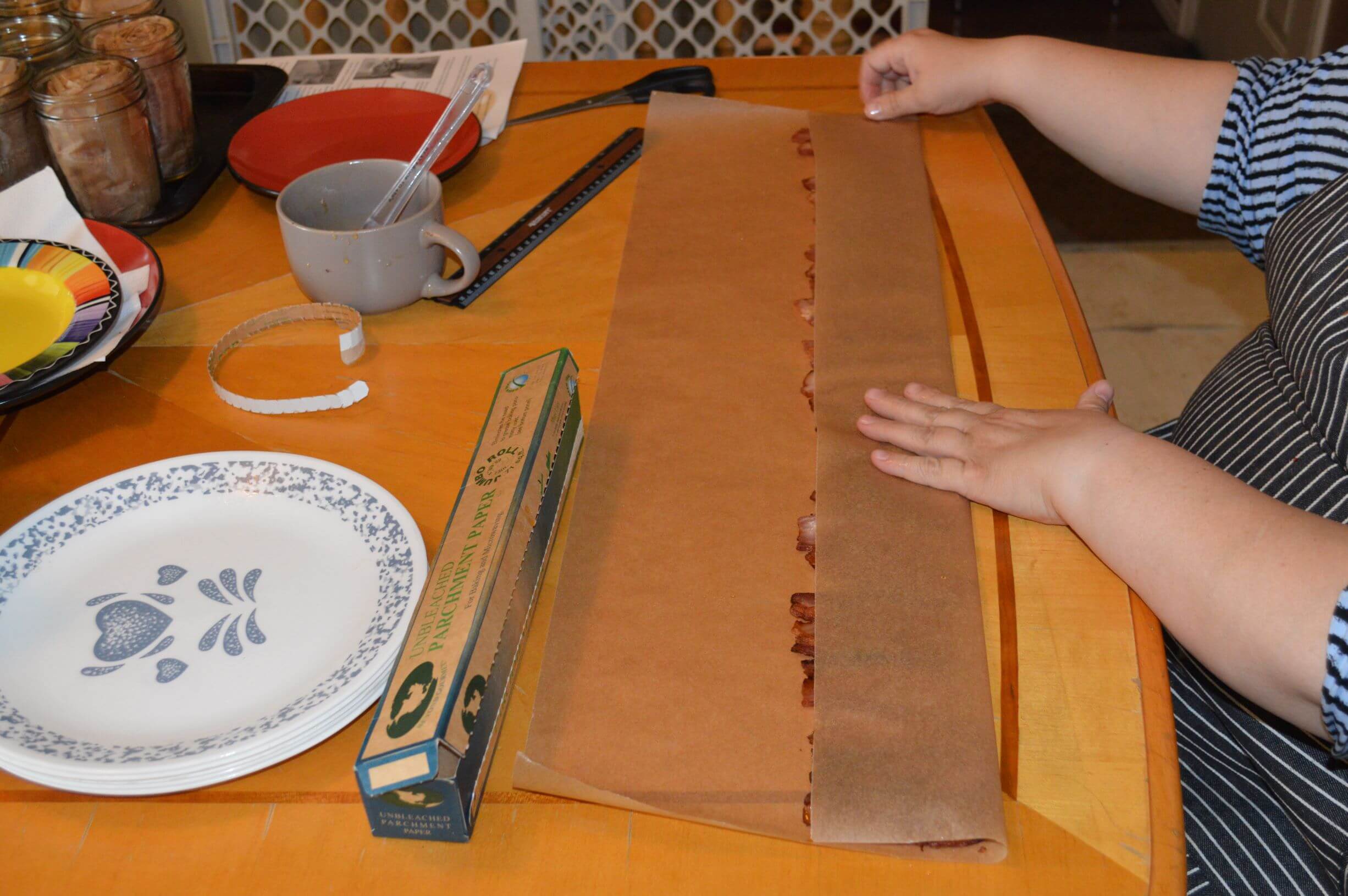 Fold parchment paper over